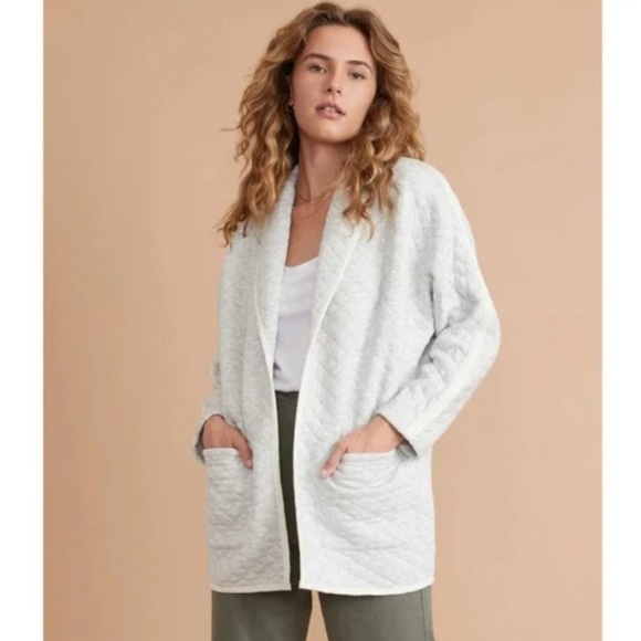Marine Layer Corbet Coatigan Gray Quilted Cardigan Medium Women 266 - Picture 1 of 4